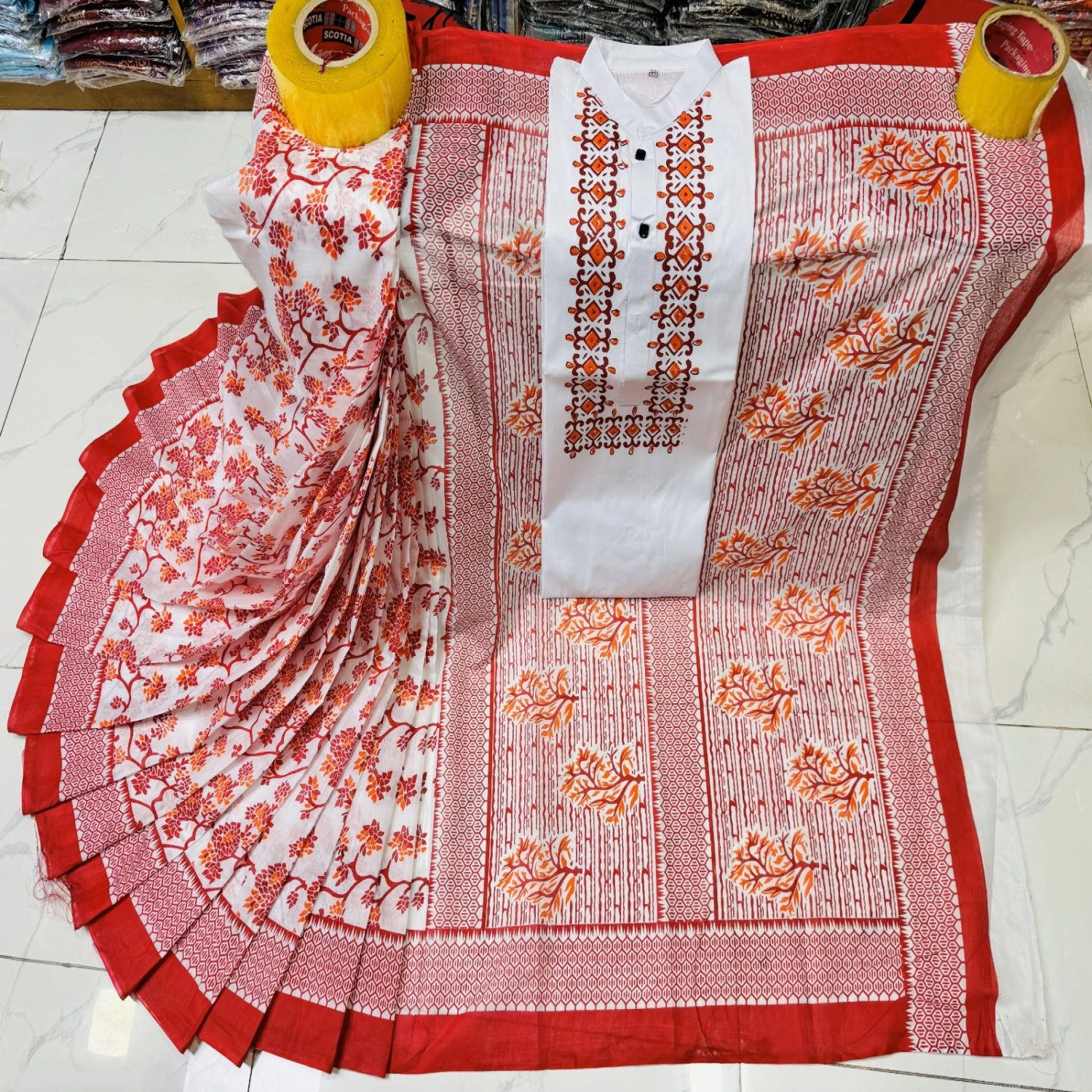 লাল-সাদা কাপল ড্রেস কালেকশন